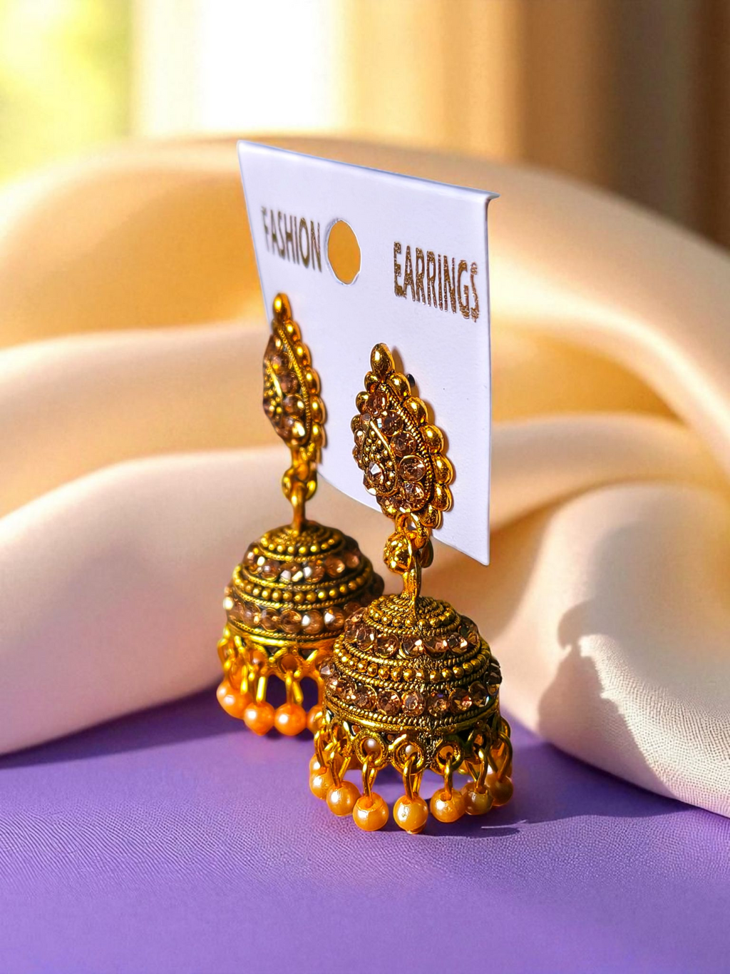 Amber Radiance Jhumkas
