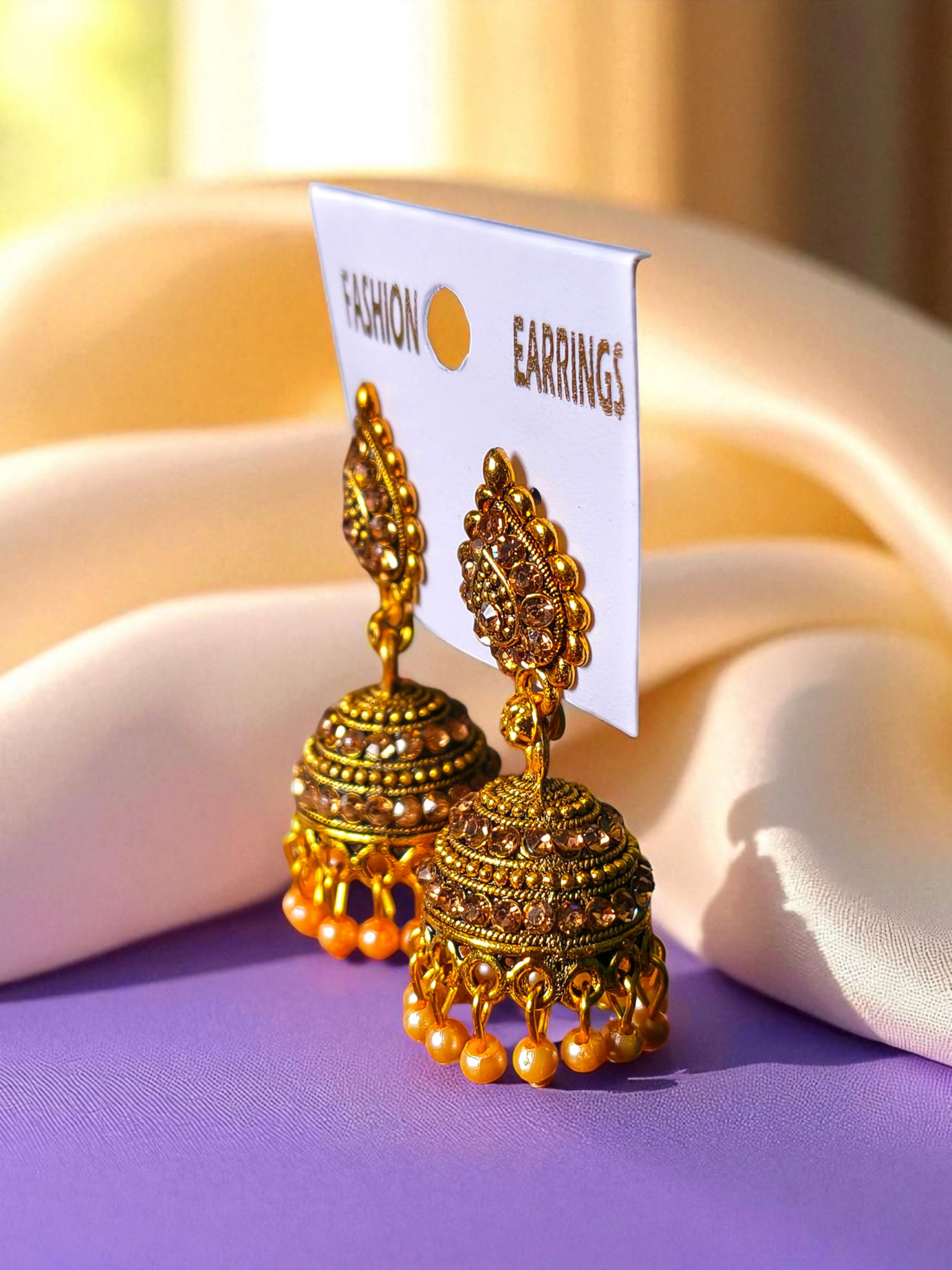 Amber Radiance Jhumkas