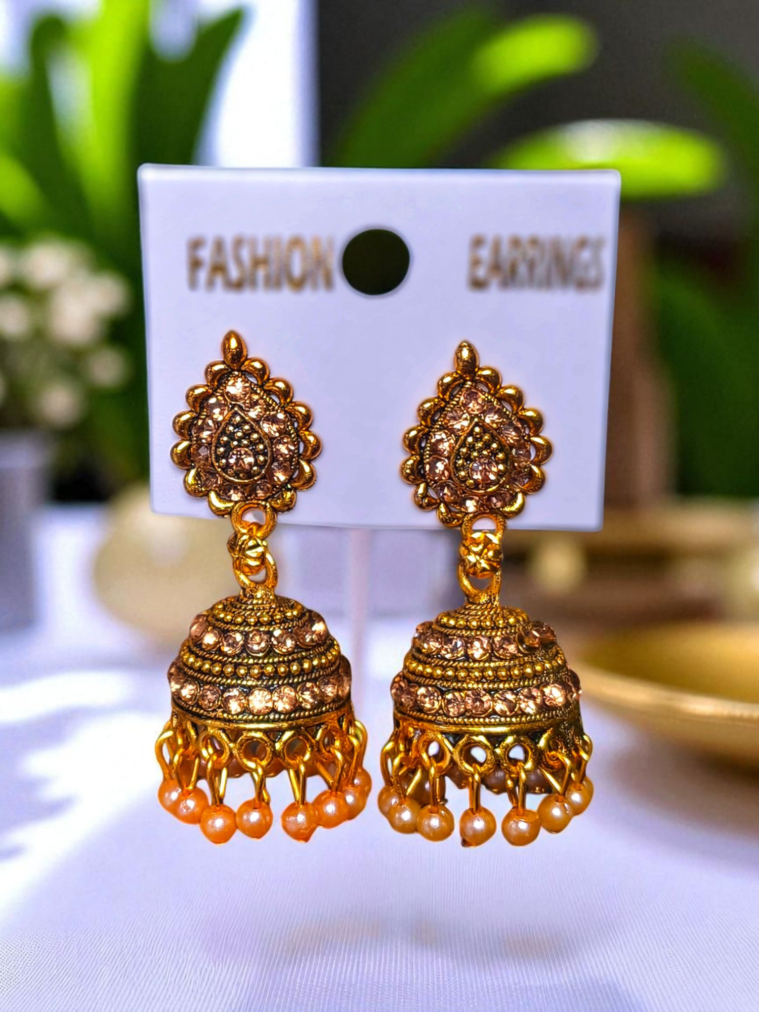 Amber Radiance Jhumkas