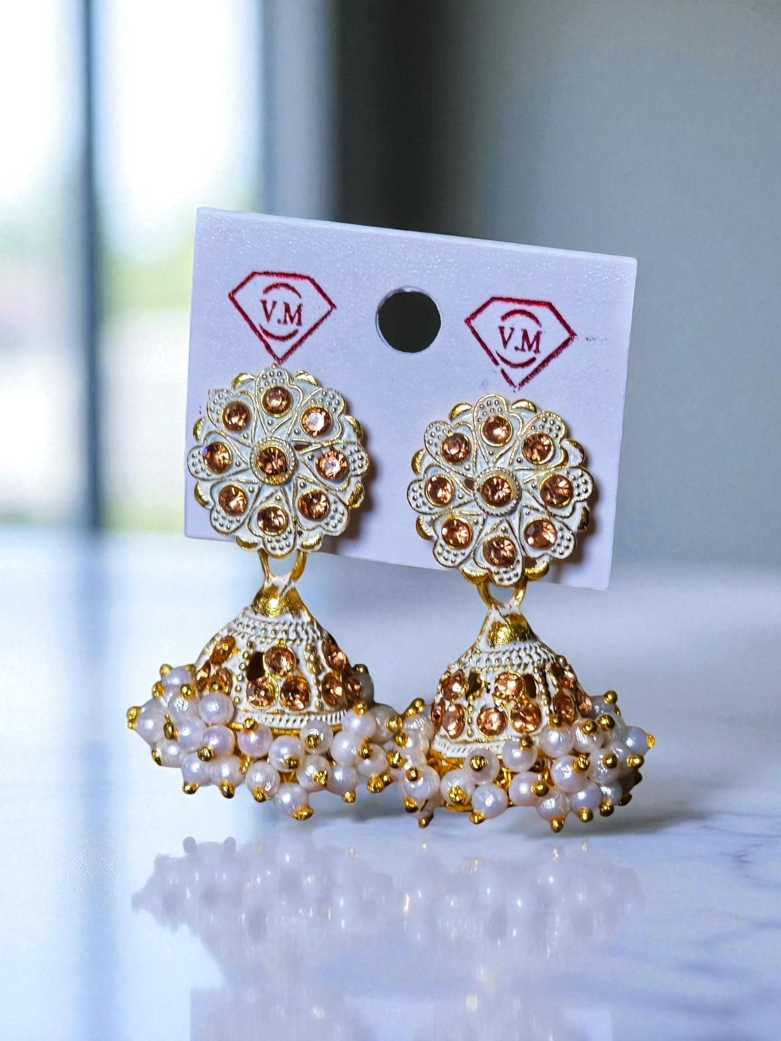 Zarora Luminary Pearl Jhumka Earrings