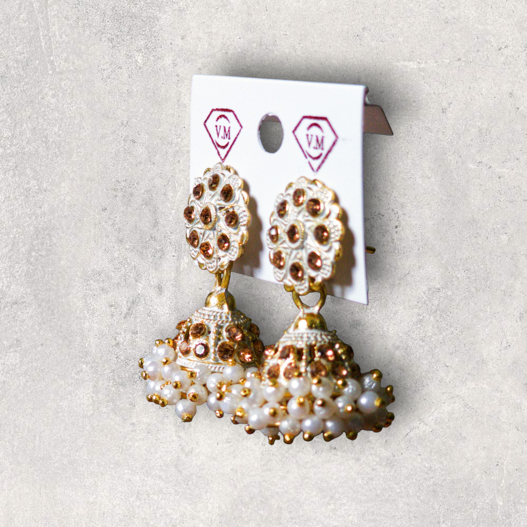 Zarora Luminary Pearl Jhumka Earrings