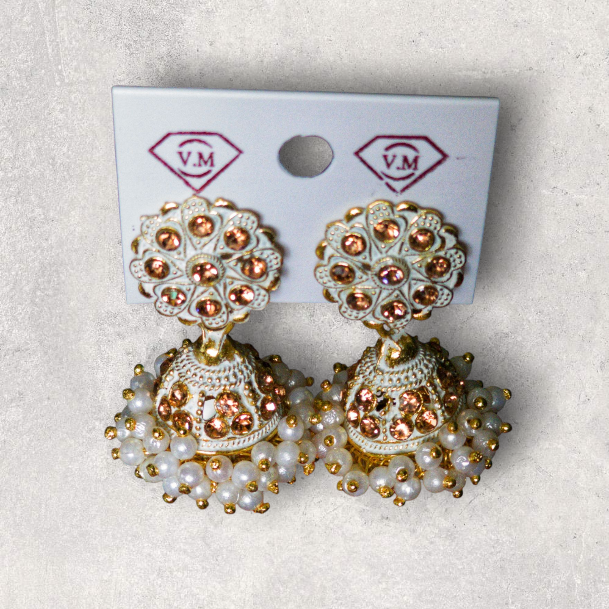 Zarora Luminary Pearl Jhumka Earrings