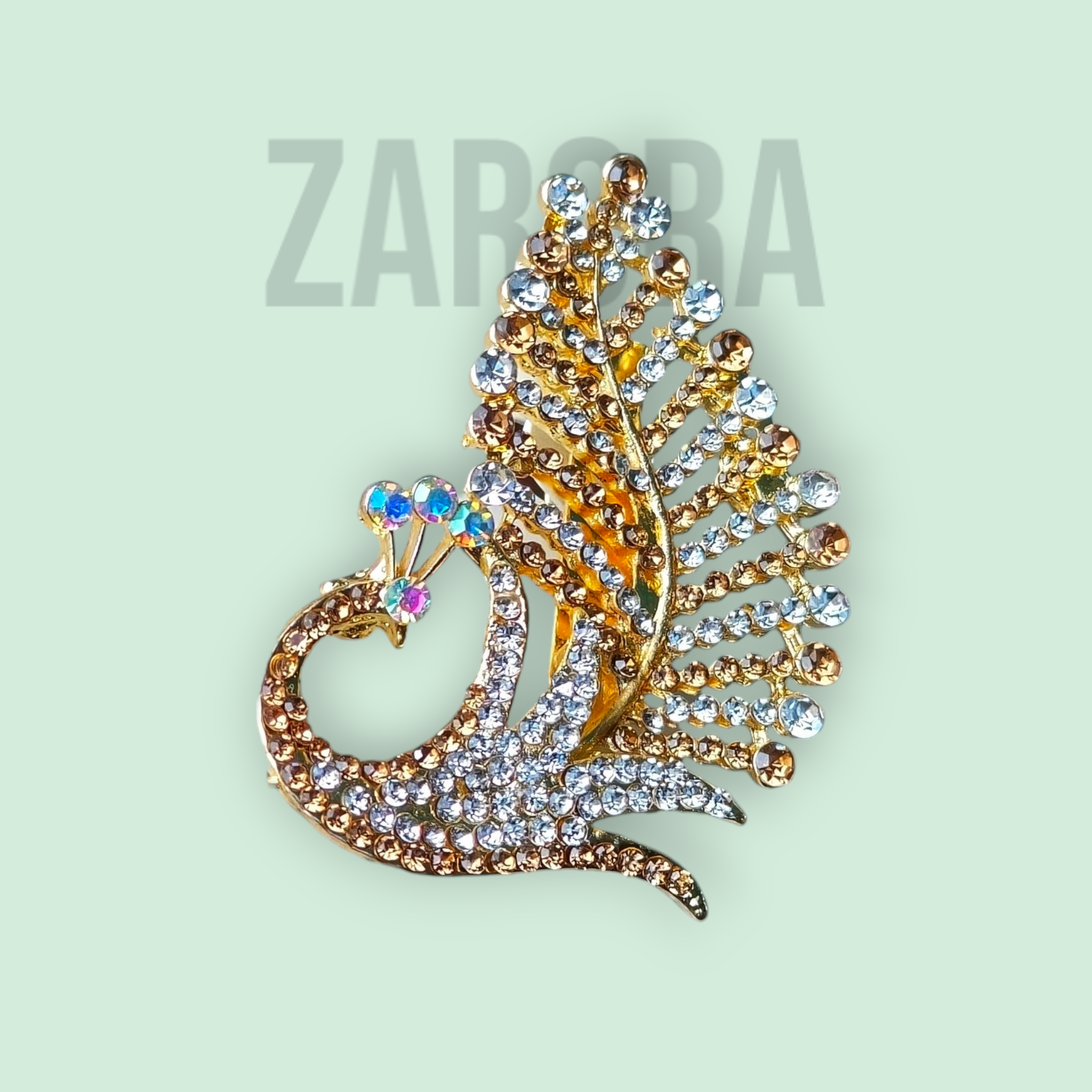 Zarora Radiant Peacock Brooch