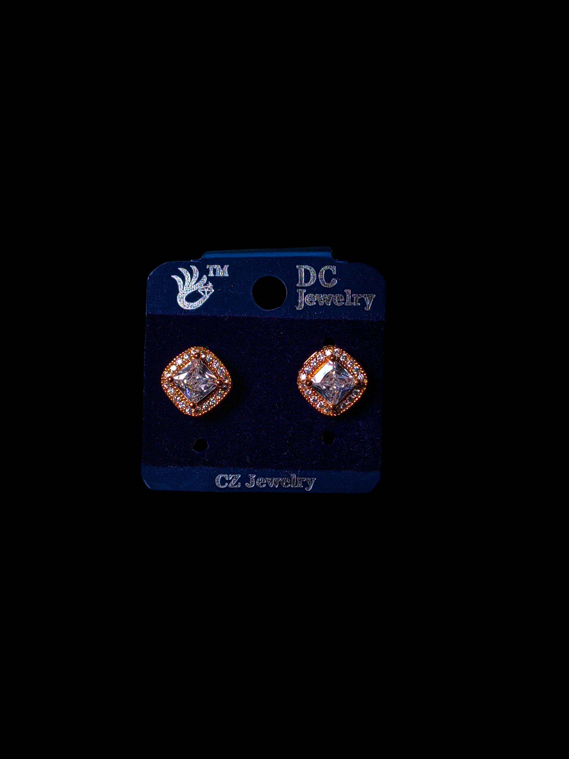 AD (Americana Diamonds) square Studs