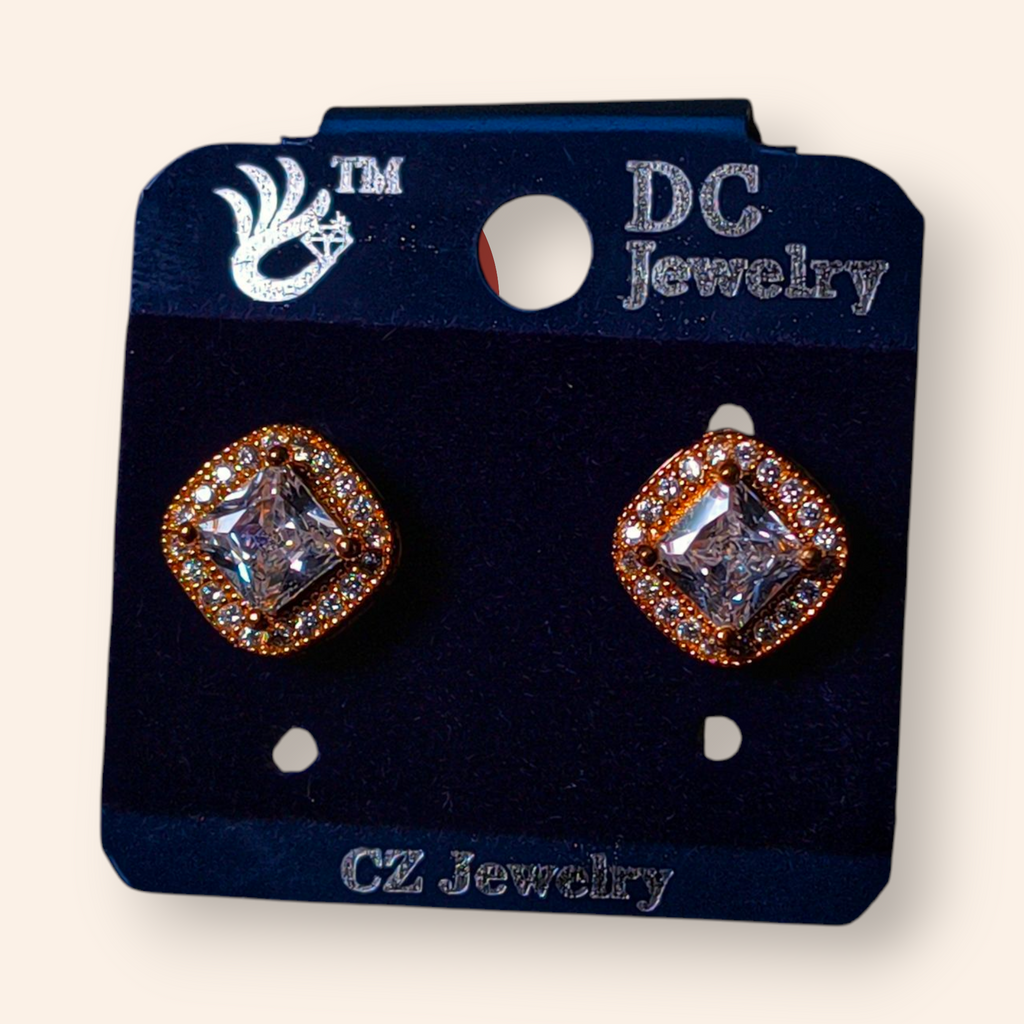 AD (Americana Diamonds) square Studs