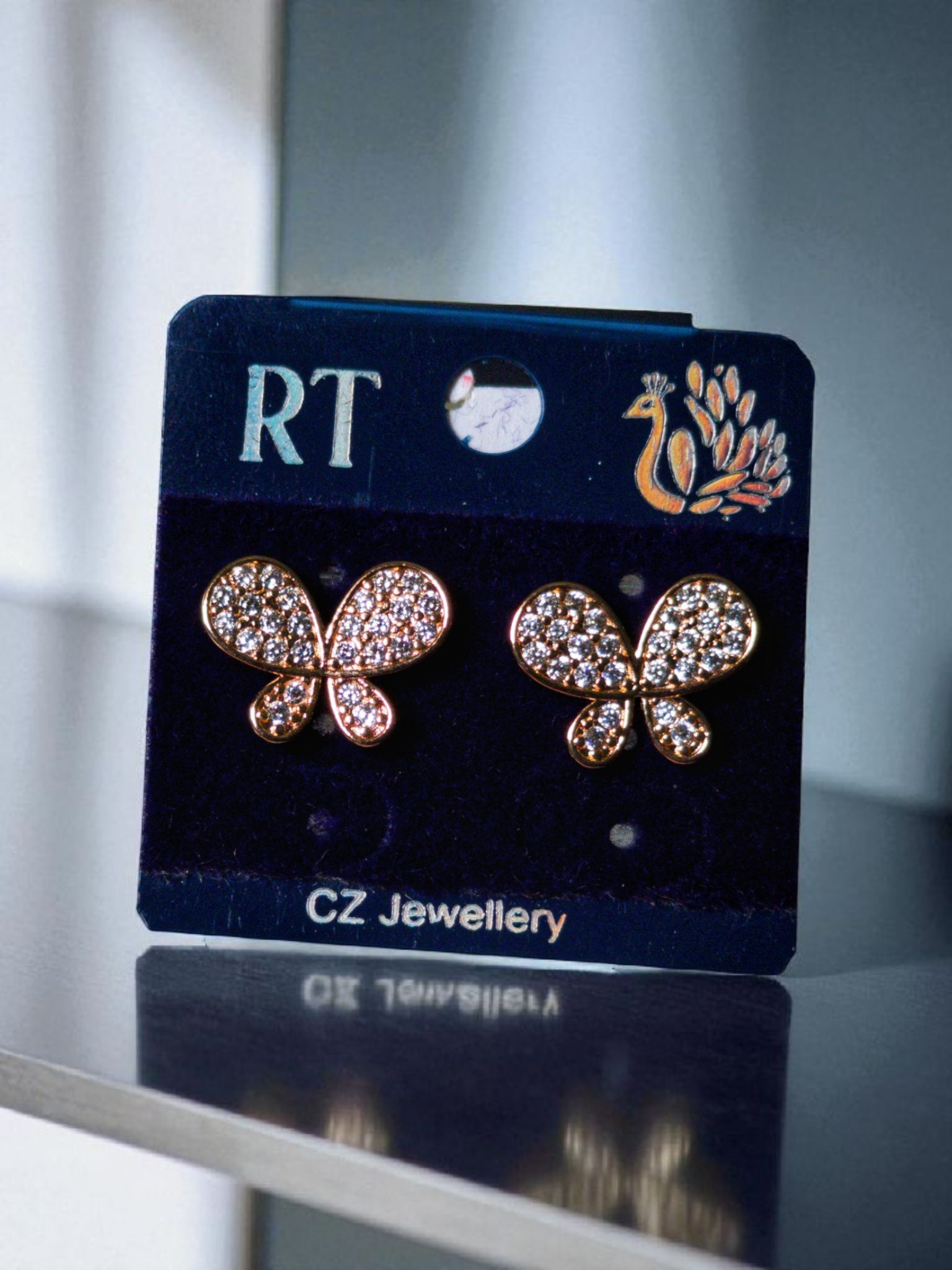 Golden Whisper Wings – AD Butterfly Earrings