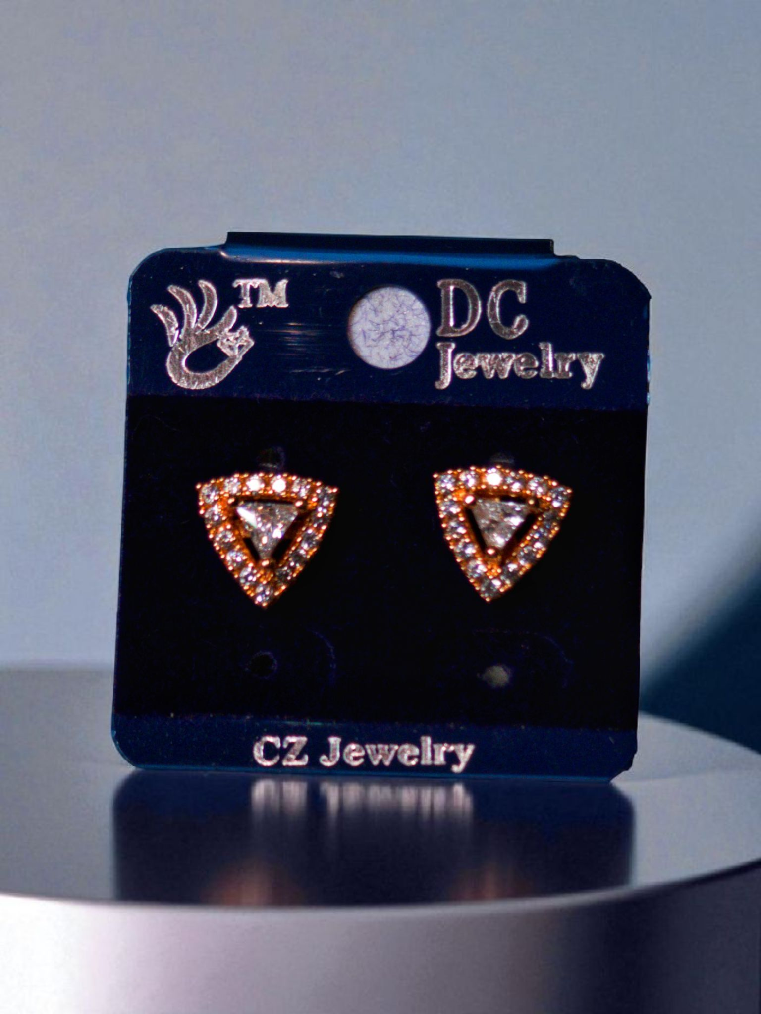 Rosé Prism Studs – Triangle