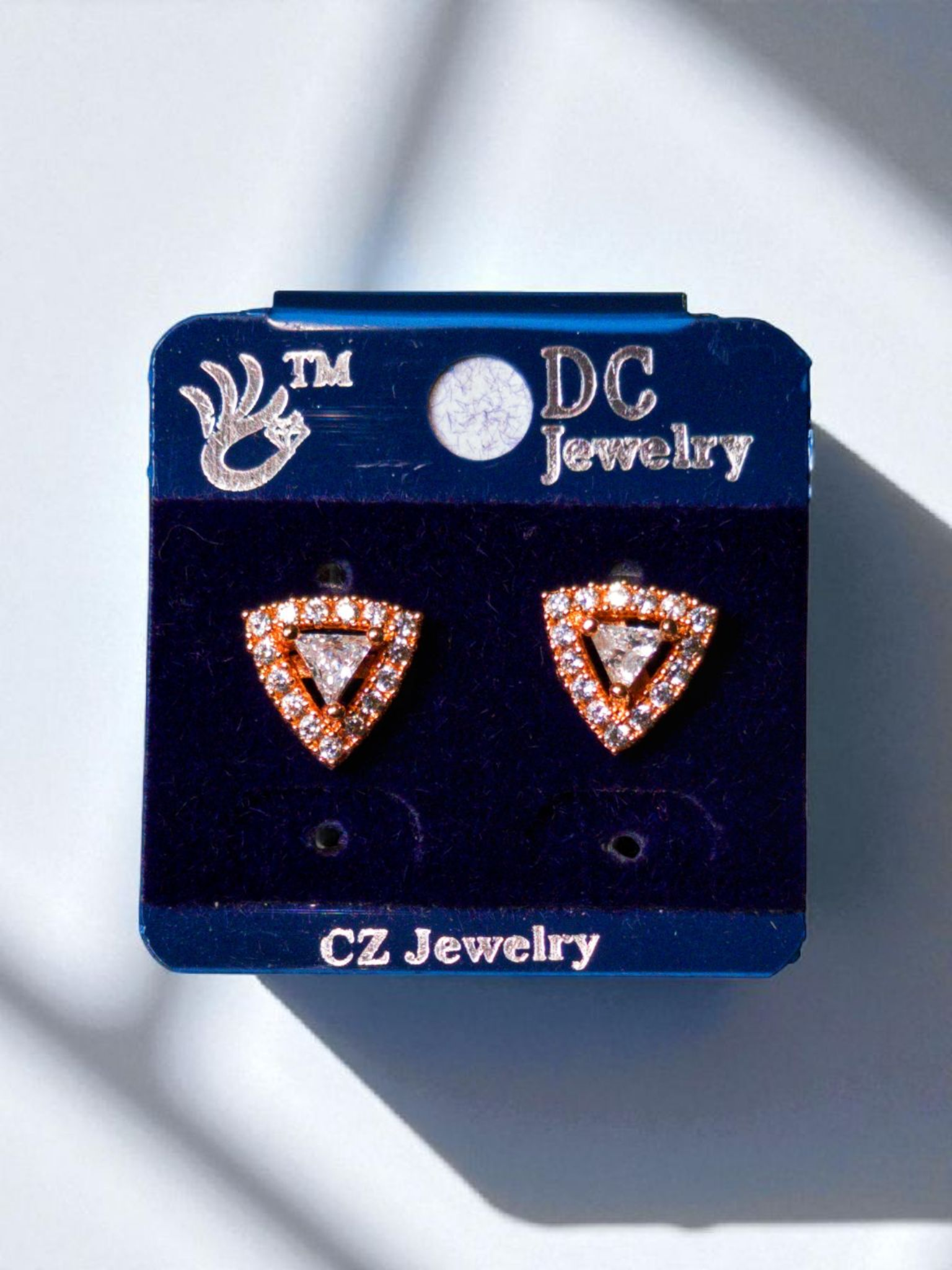 Rosé Prism Studs – Triangle