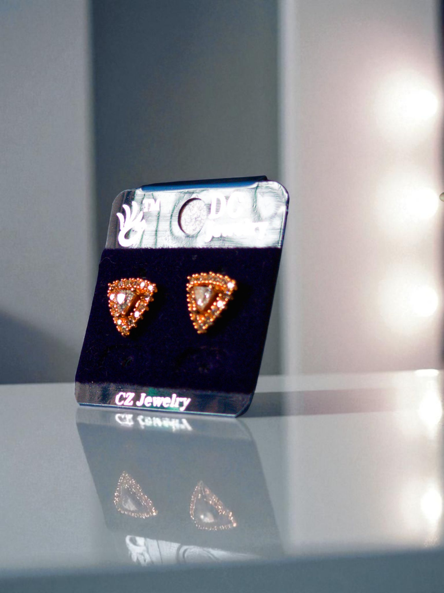 Rosé Prism Studs – Triangle
