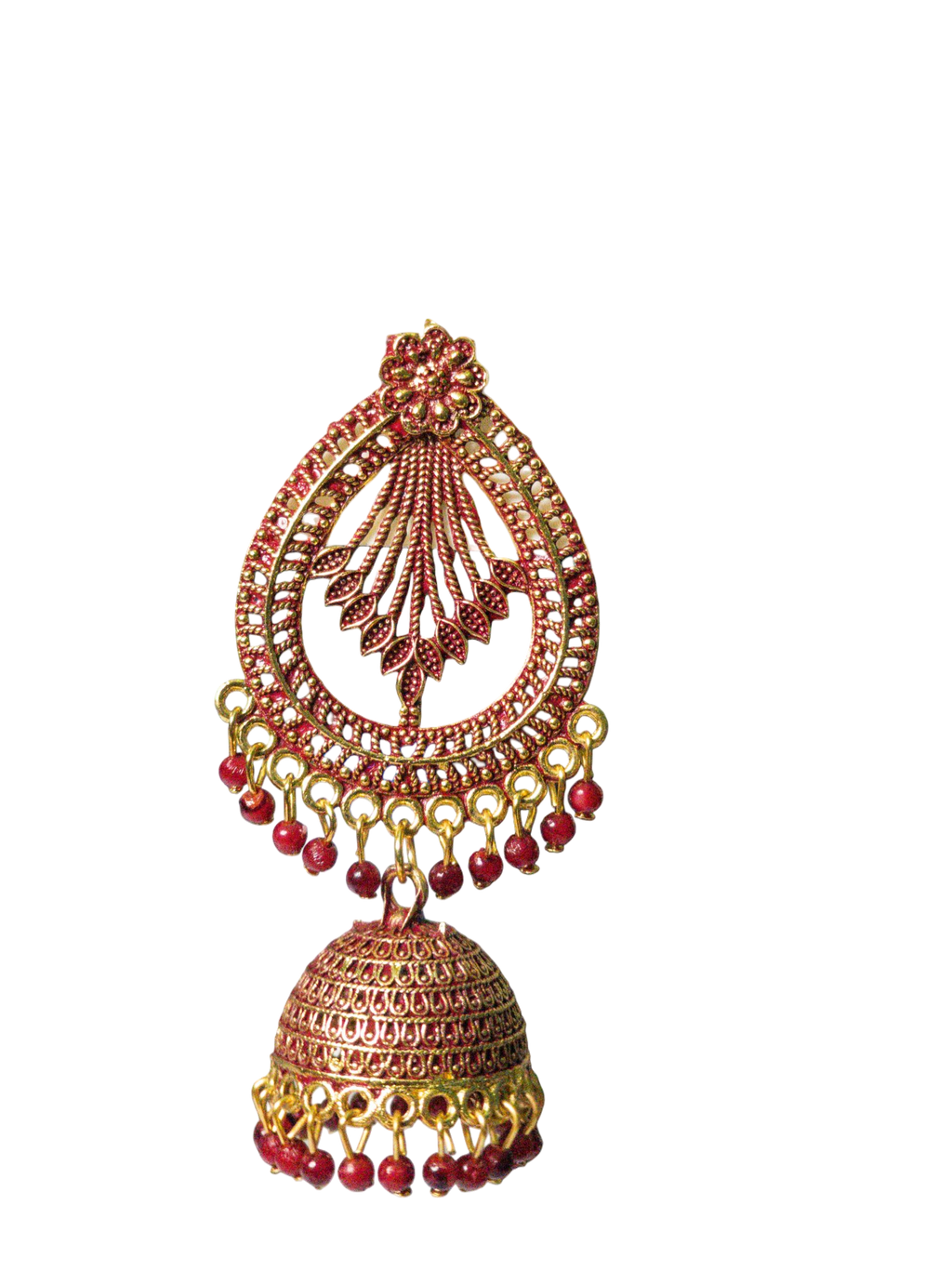 Zarora Royal Maroon Dome Jhumkas