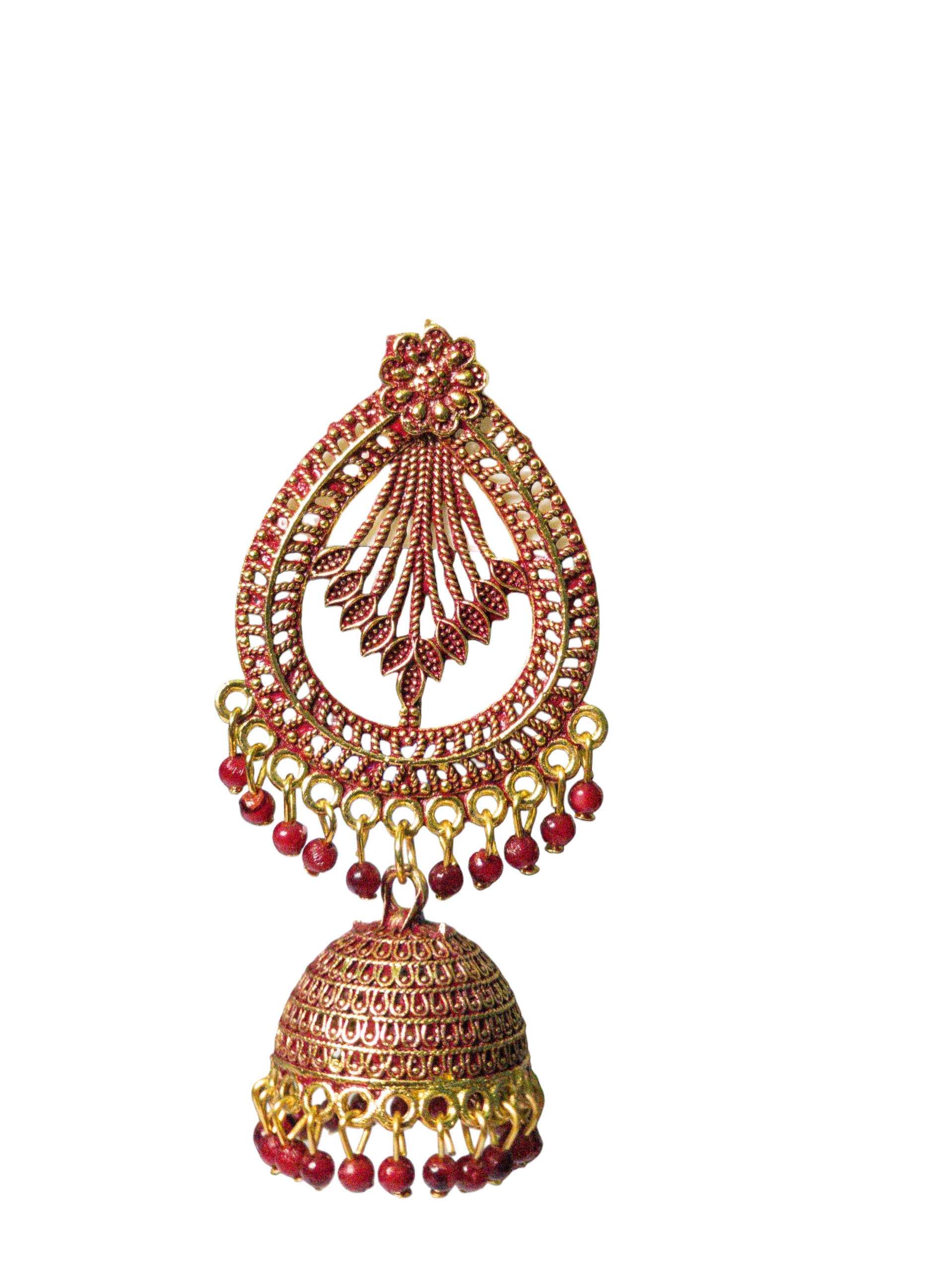Zarora Royal Maroon Dome Jhumkas