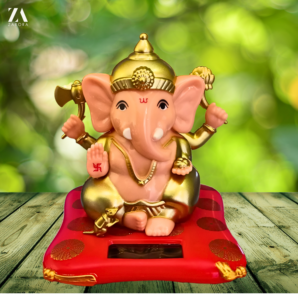 Solar Ganesha Figurine – Motion Idol for Car, Home & Office