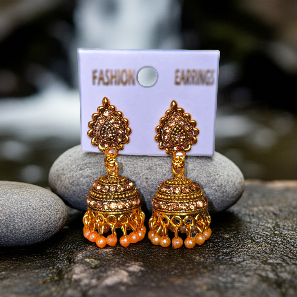 Amber Radiance Jhumkas
