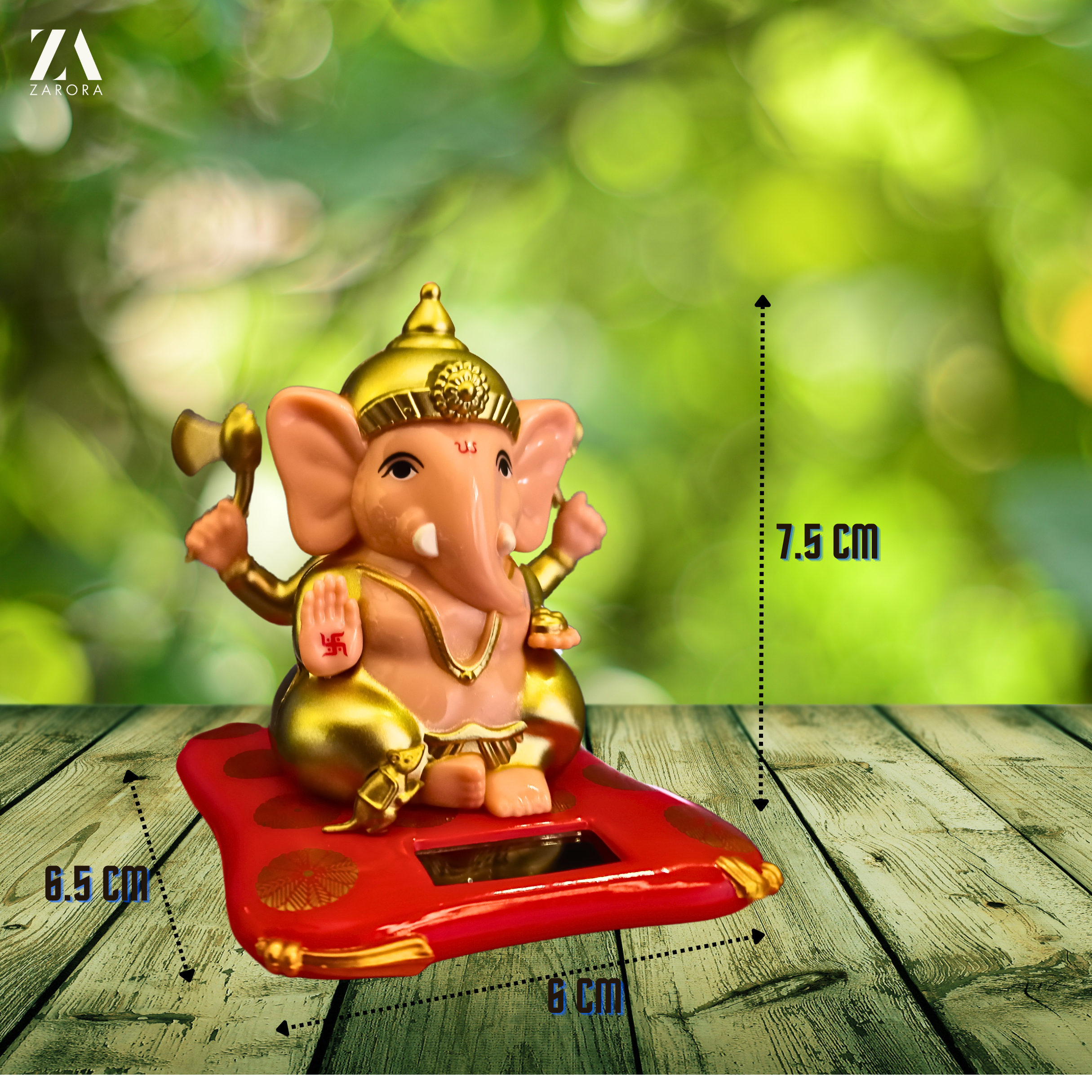 Solar Ganesha Figurine – Motion Idol for Car, Home & Office